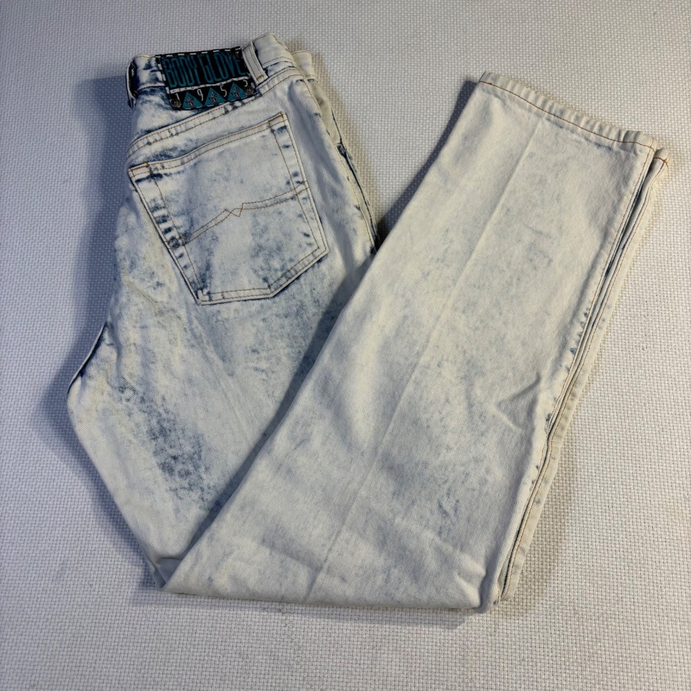 Body Glove Acid Wash Jeans Vintage High‎ Waist Denim 90s Grunge 28x32*